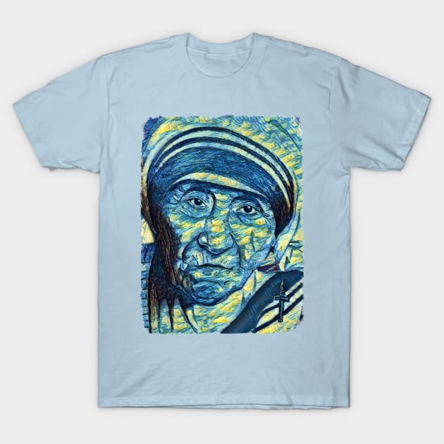 Mother Teresa Van Gogh Style T-Shirt by todos